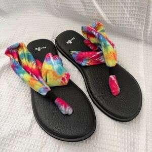 Sanuk Yoga Sling 2 Tie Dye Rainbow Sandals Womens 7 Flip Flops